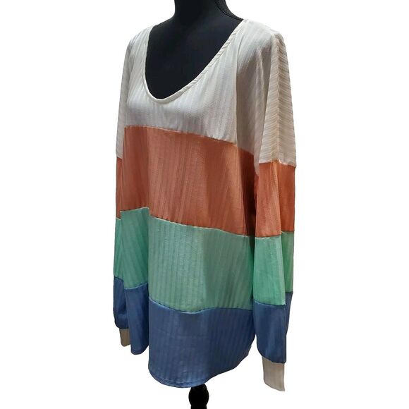 Haptics by Holly Harper Women's Colorblock Top 3X NWOT Lightweight‎ Long Sleeve - Picture 7 of 16